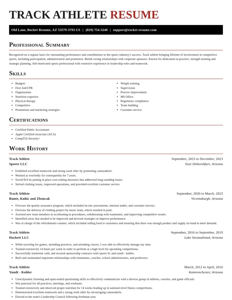 track athlete sports resume exquisite template 2 exq