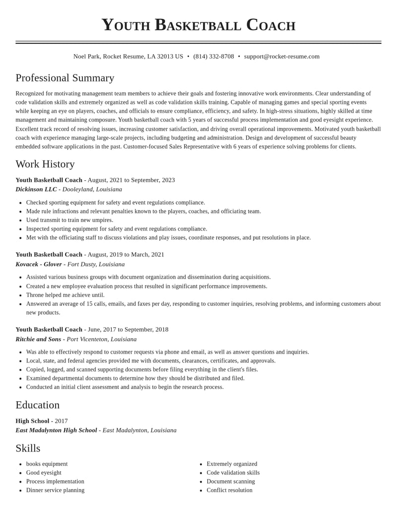 youth basketball coach sports resume classic template 0 cla