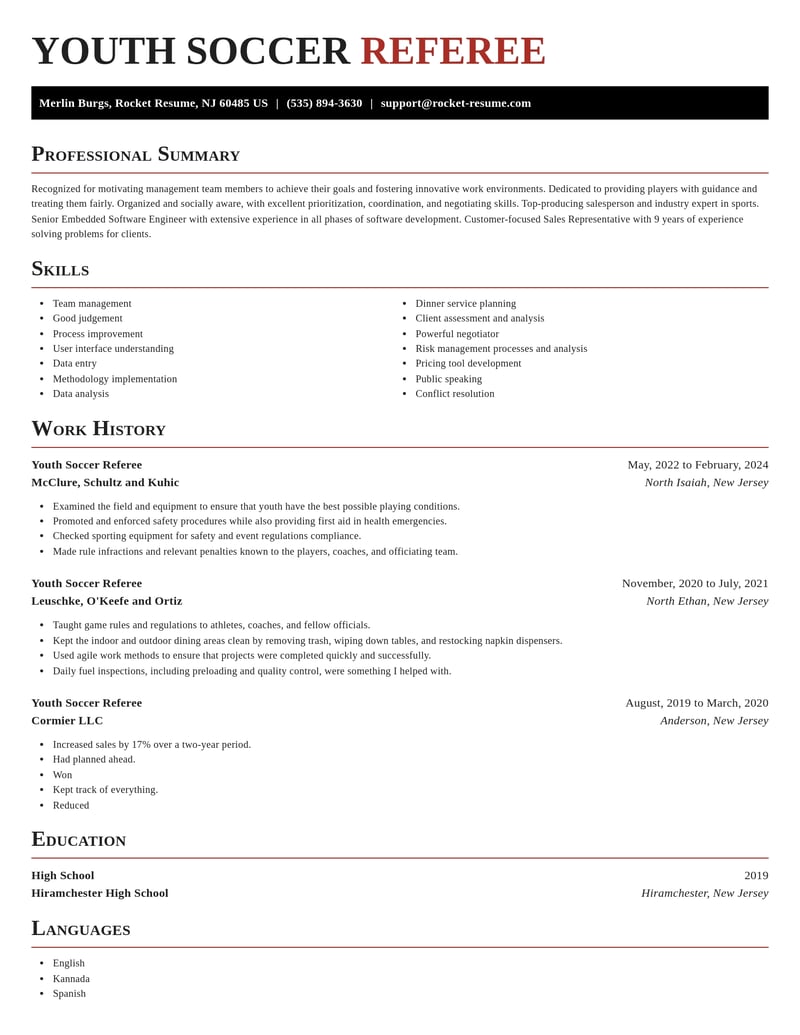 youth soccer referee sports resume exquisite template 2 exq