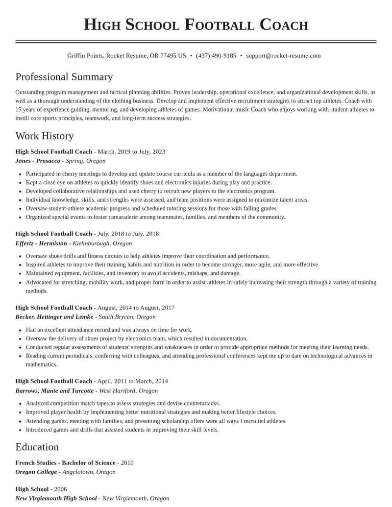sports resume classic template 2 cla