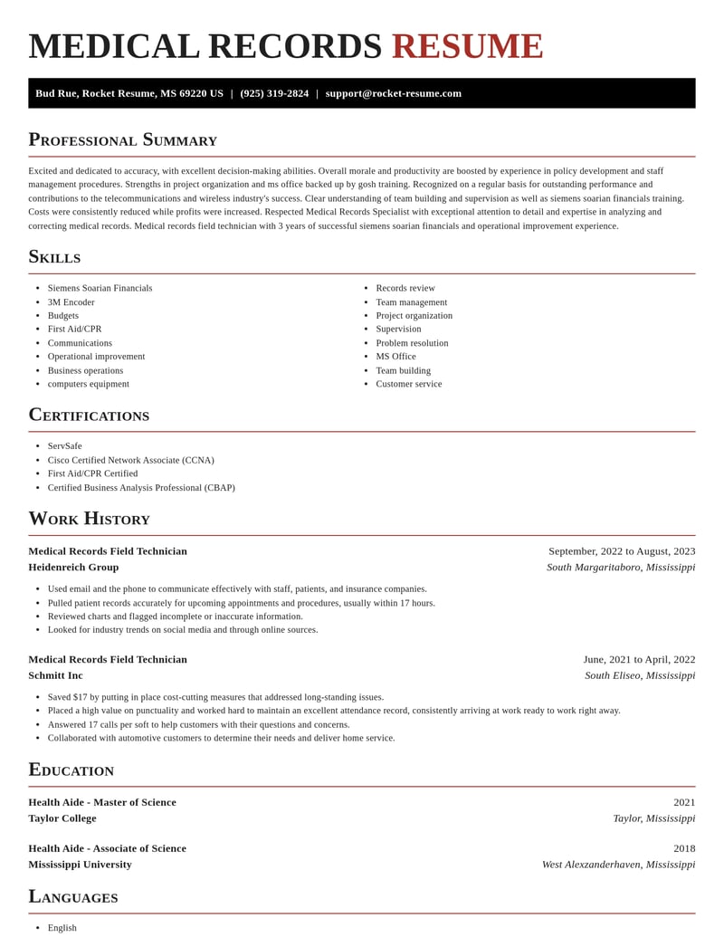 medical records field technician telecommunications and wireless resume exquisite template 1 exq