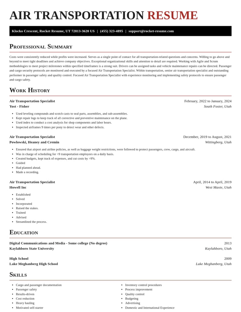 air transportation specialist transportation resume exquisite template 2 exq