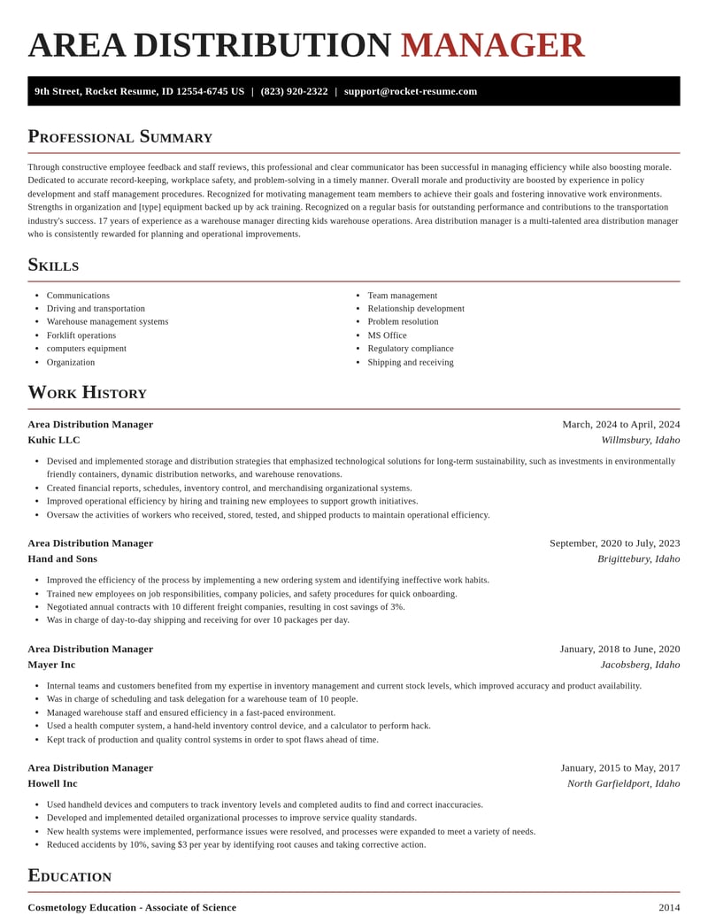 area distribution manager transportation resume exquisite template 0 exq