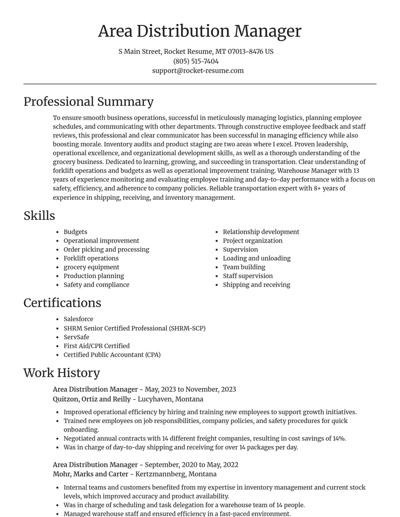 area distribution manager transportation resume focal point template 0 foc