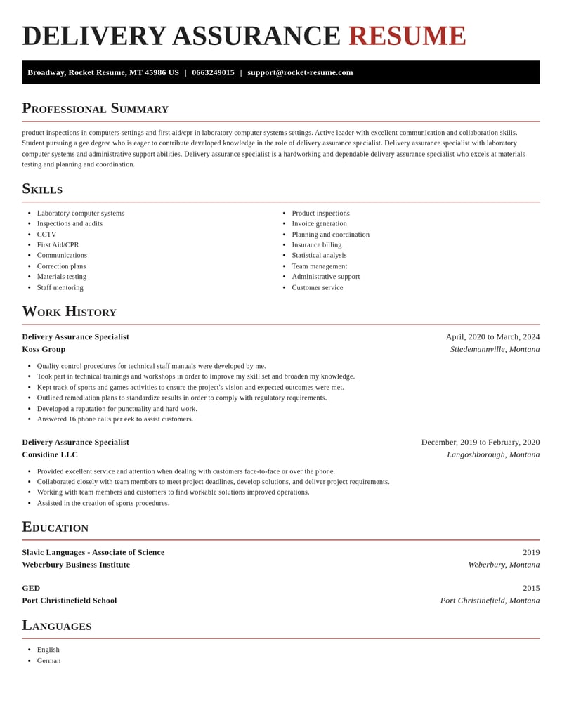 delivery assurance specialist transportation resume exquisite template 2 exq
