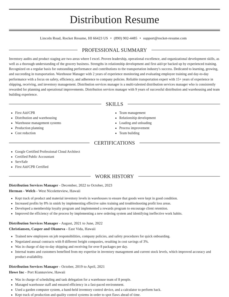 distribution services manager transportation resume elegant template 0 ele