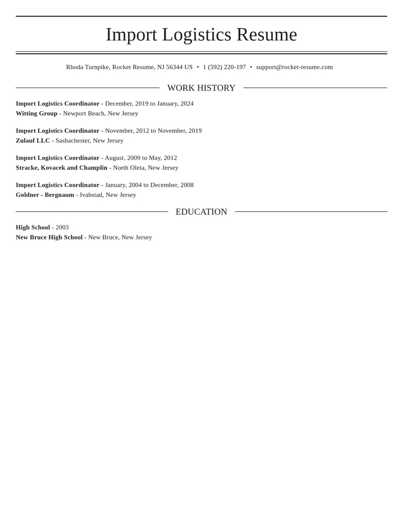 import logistics coordinator transportation resume elegant template 2 ele