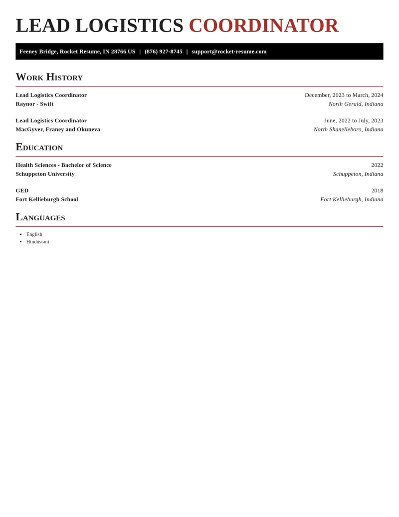 lead logistics coordinator transportation resume exquisite template 1 exq