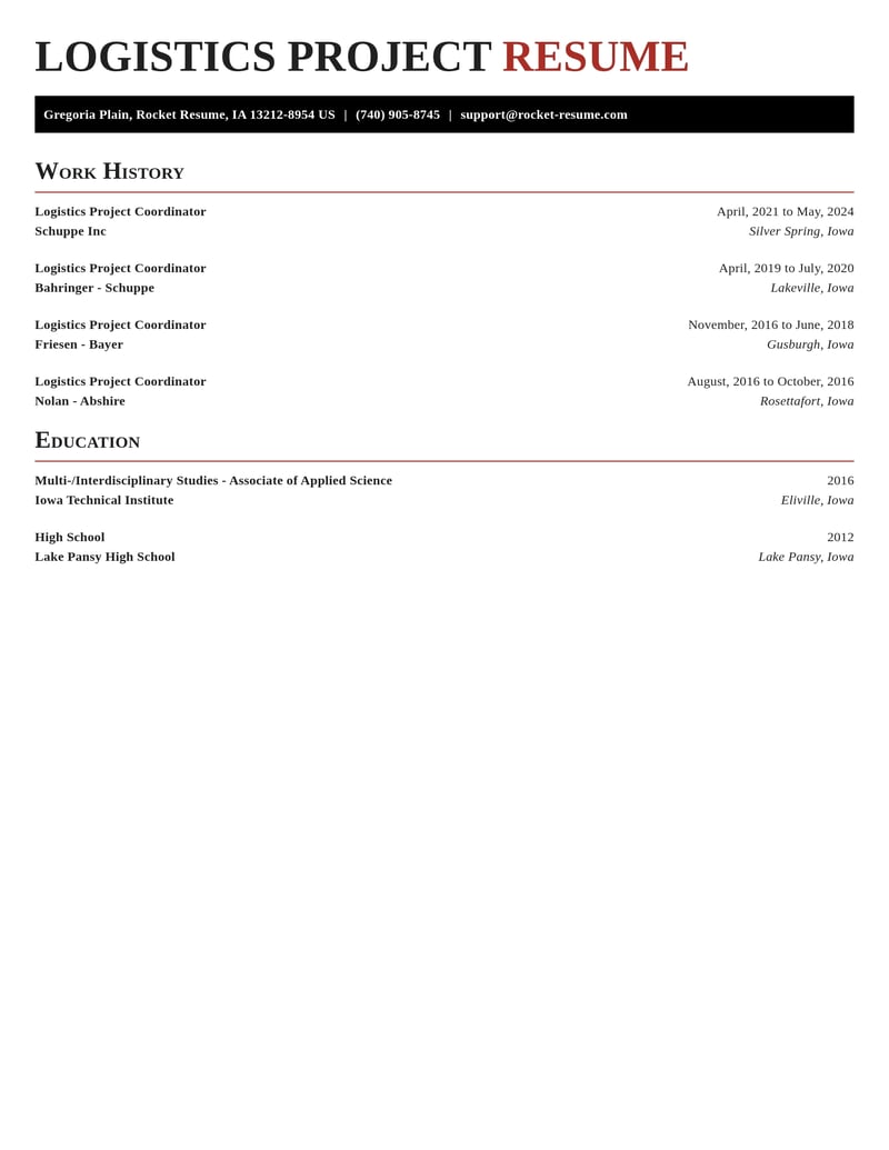 logistics project coordinator transportation resume exquisite template 2 exq