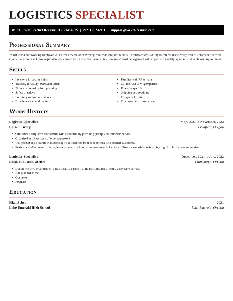 logistics specialist transportation resume exquisite template 2 exq