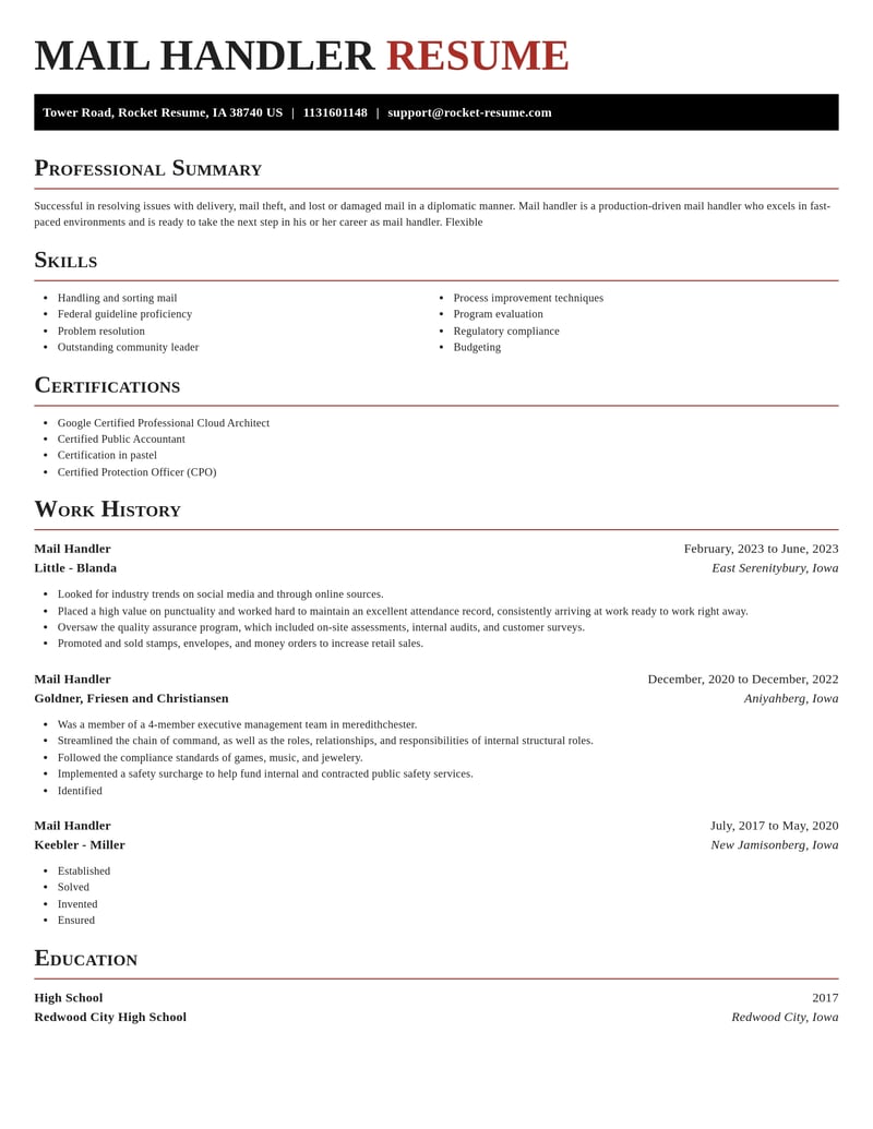 mail handler transportation resume exquisite template 2 exq