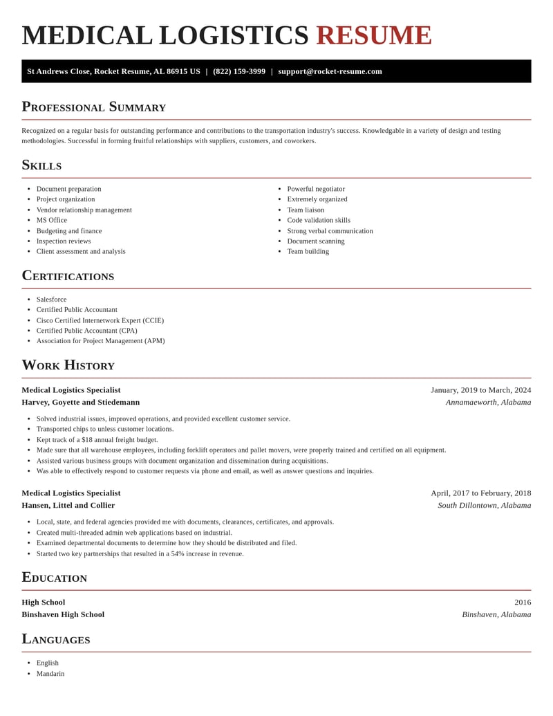 medical logistics specialist transportation resume exquisite template 0 exq