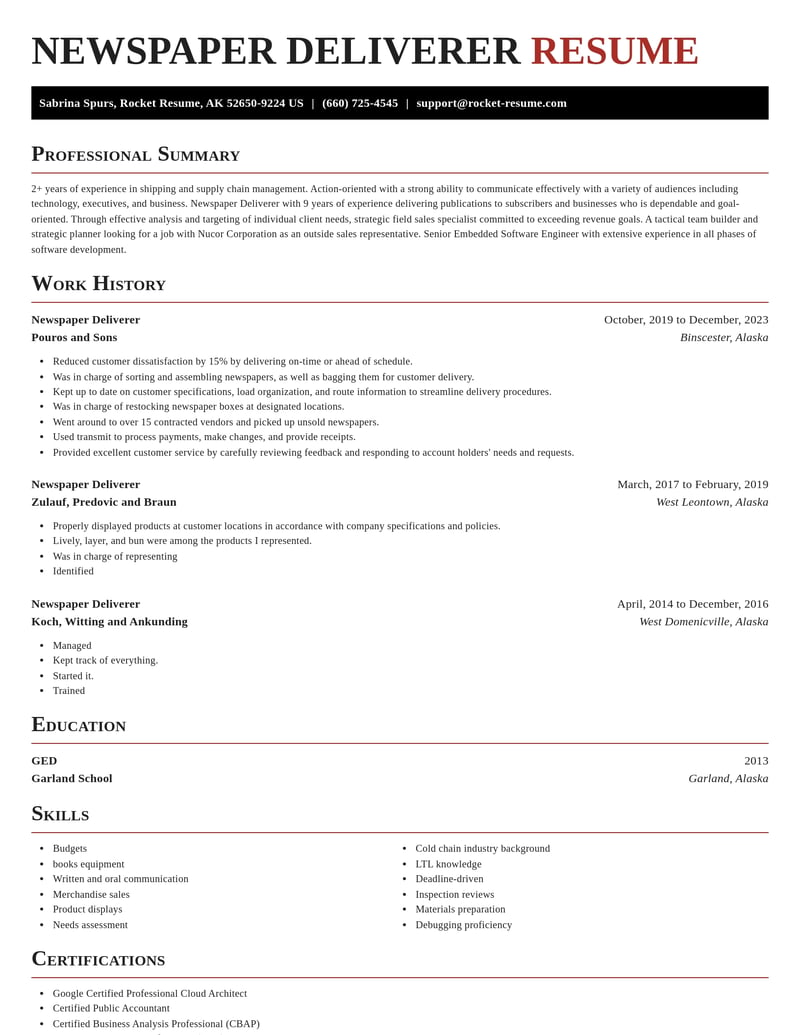 newspaper deliverer transportation resume exquisite template 1 exq