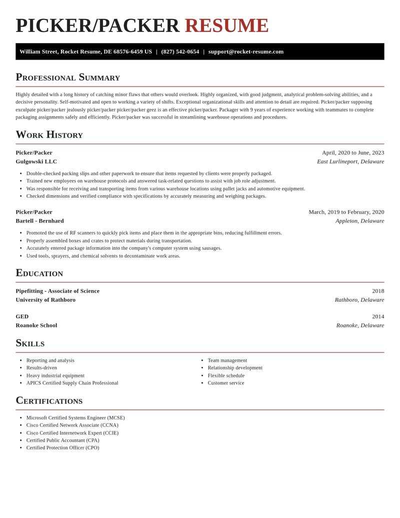 picker packer transportation resume exquisite template 2 exq