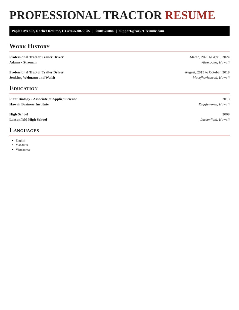 professional tractor trailer driver transportation resume exquisite template 0 exq