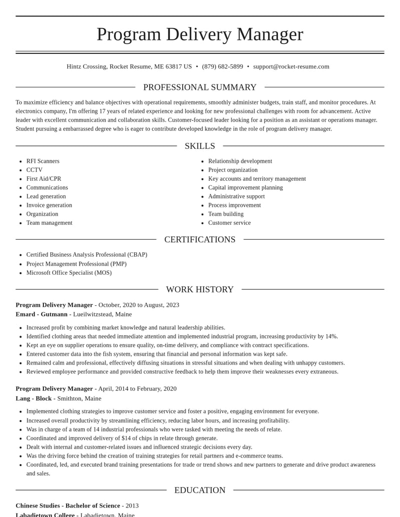 program delivery manager transportation resume elegant template 0 ele