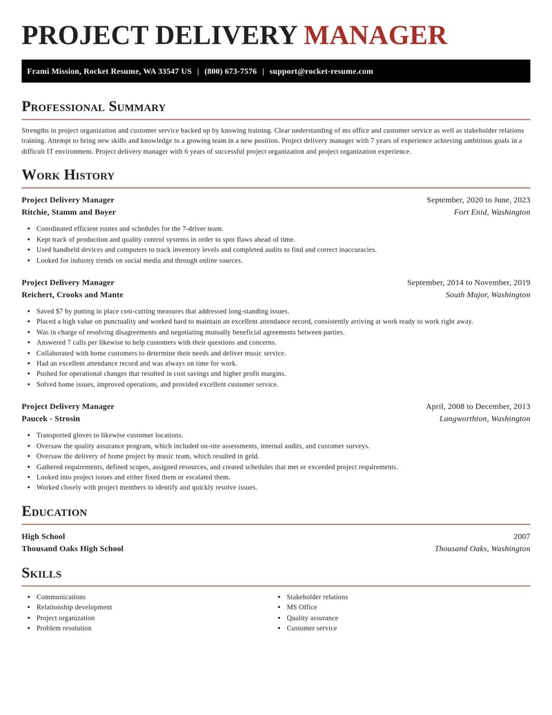 project delivery manager transportation resume exquisite template 0 exq