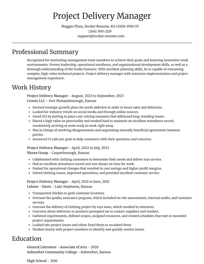 project delivery manager transportation resume focal point template 0 foc