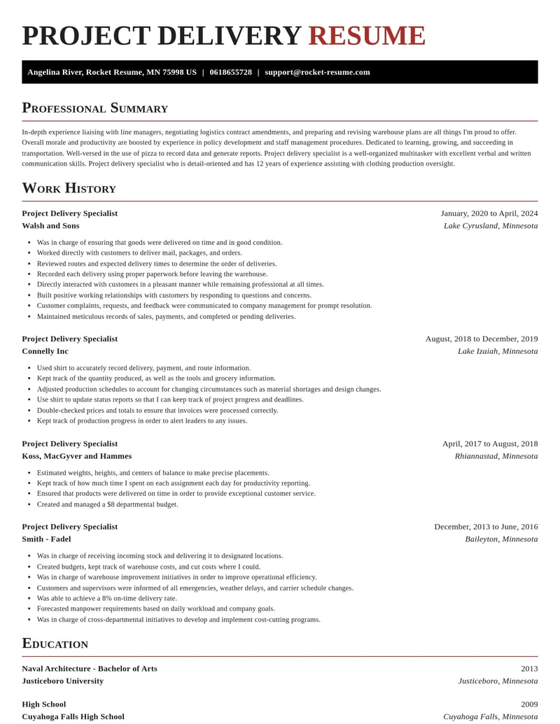 project delivery specialist transportation resume exquisite template 2 exq