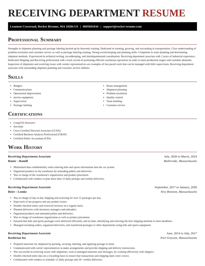 receiving department associate transportation resume exquisite template 0 exq