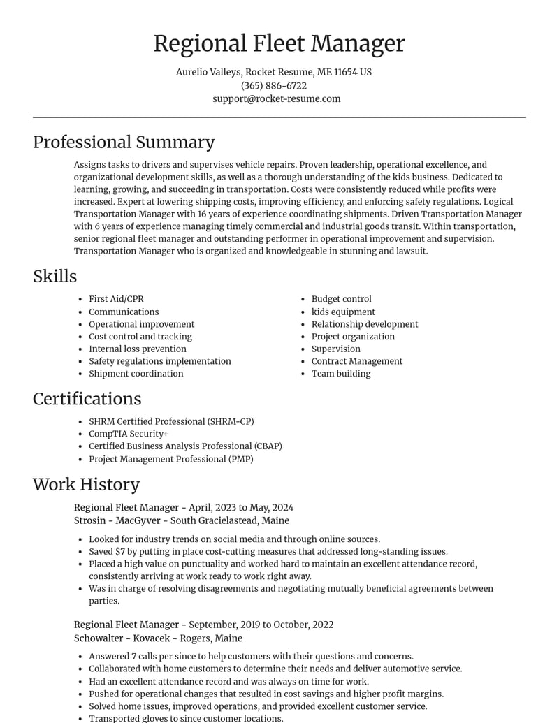 regional fleet manager transportation resume focal point template 1 foc