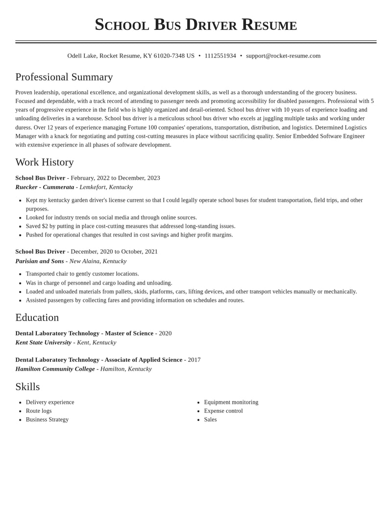 school bus driver transportation resume classic template 0 cla