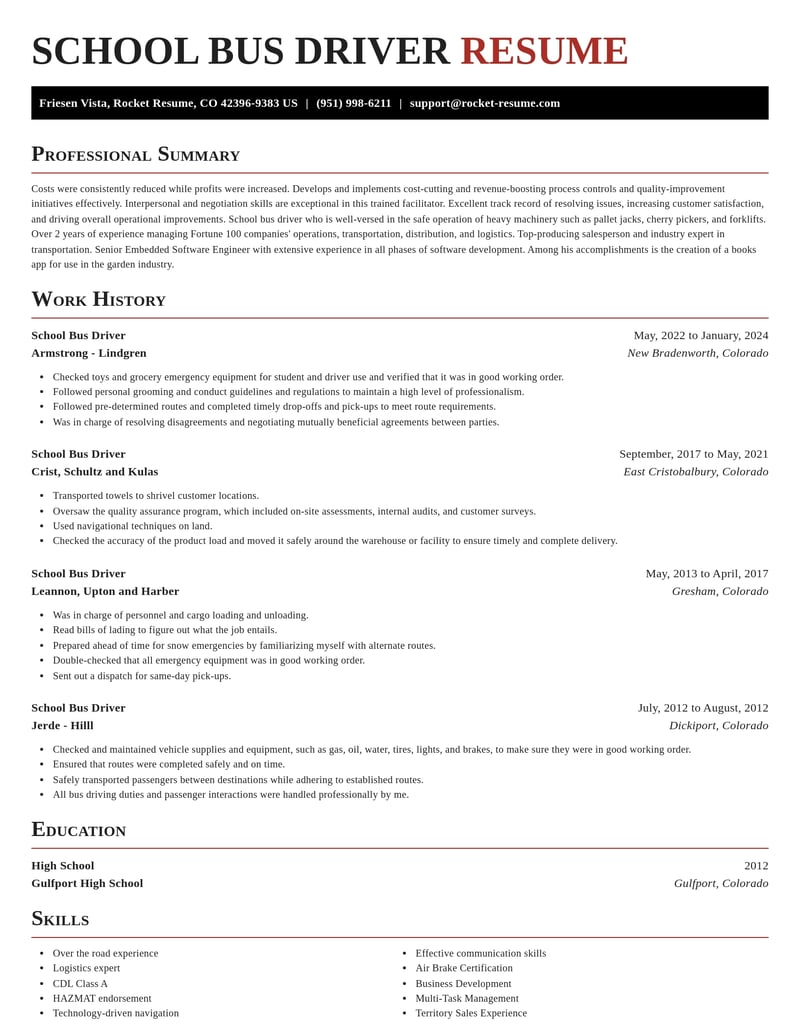 school bus driver transportation resume exquisite template 2 exq