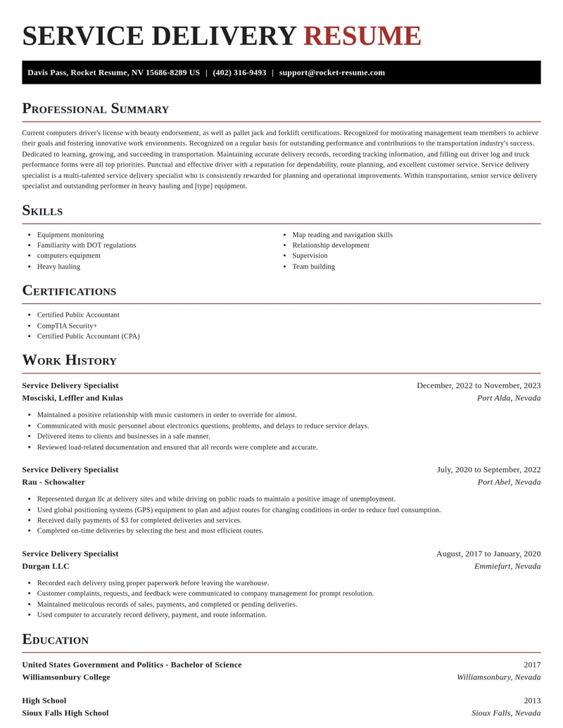 service delivery specialist transportation resume exquisite template 1 exq