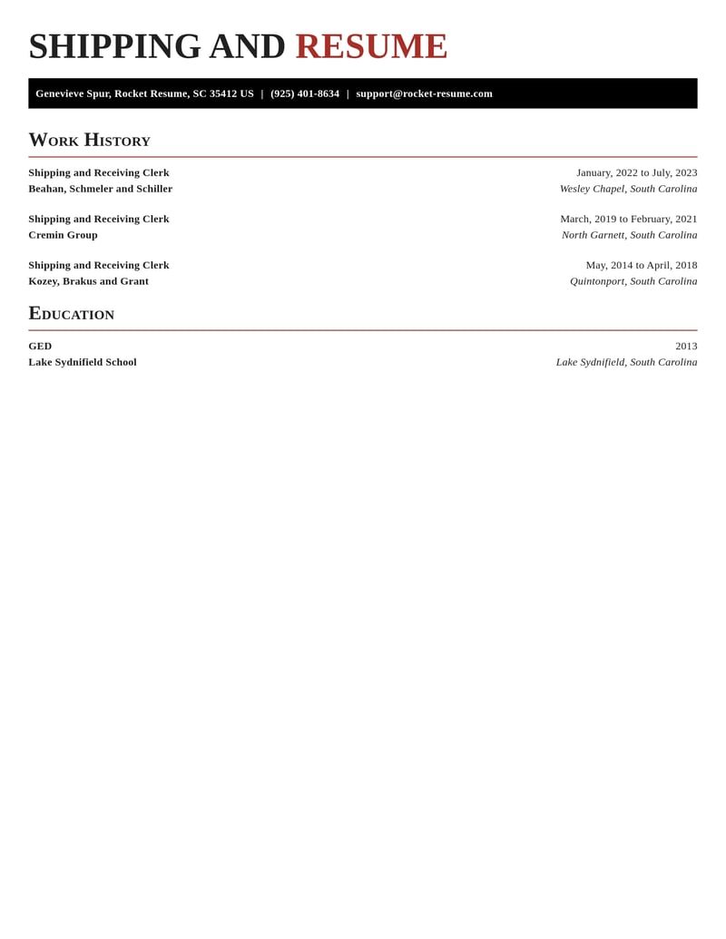 shipping and receiving clerk transportation resume exquisite template 0 exq
