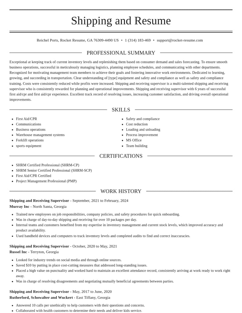 shipping and receiving supervisor transportation resume elegant template 2 ele