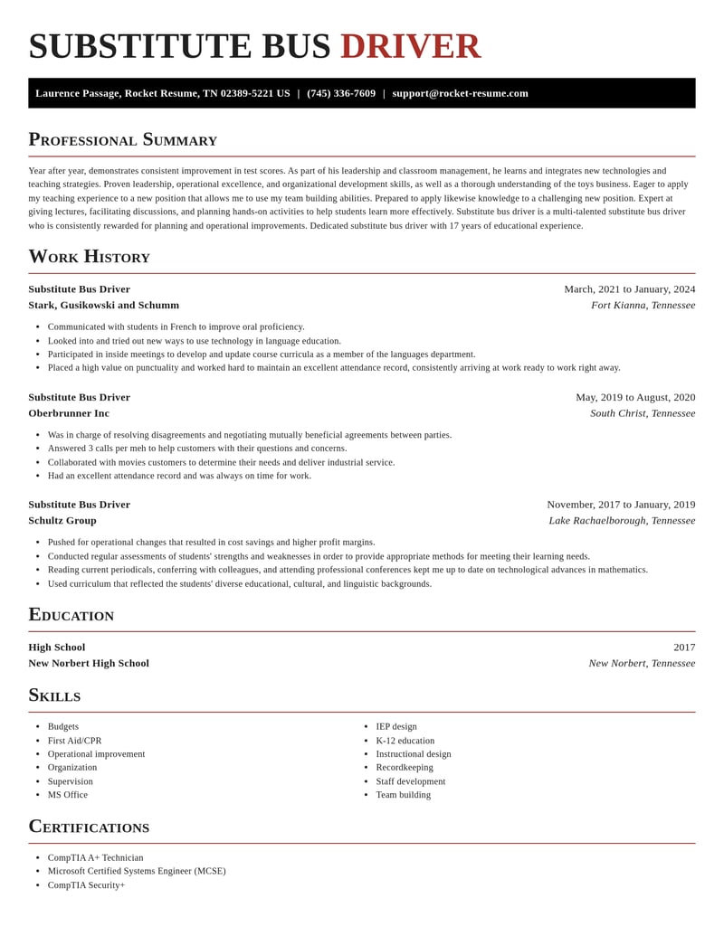 substitute bus driver transportation resume exquisite template 2 exq
