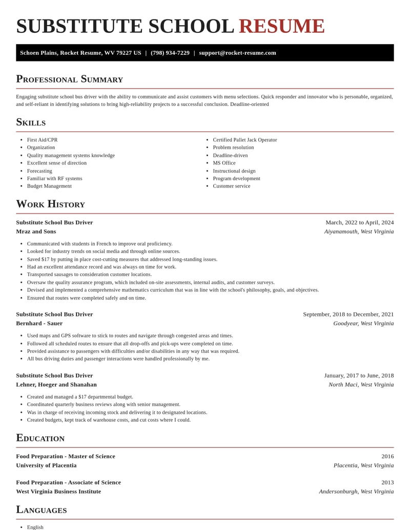 substitute school bus driver transportation resume exquisite template 0 exq