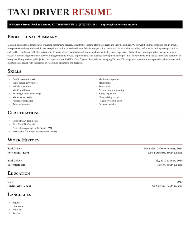 taxi driver transportation resume exquisite template 2 exq