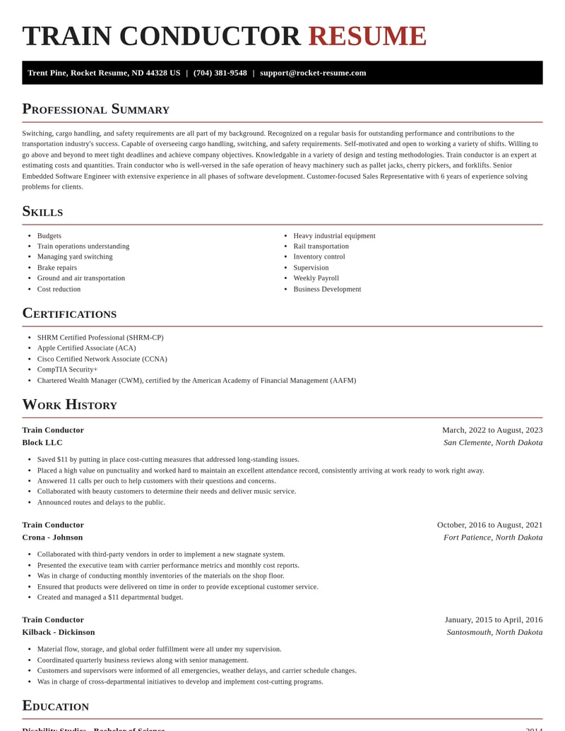 train conductor transportation resume exquisite template 0 exq