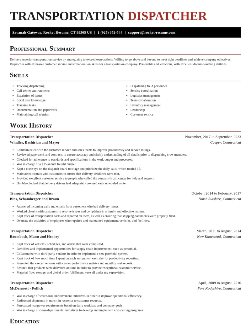 transportation dispatcher transportation resume exquisite template 0 exq