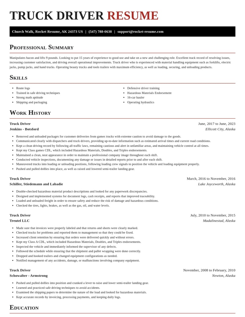truck driver transportation resume exquisite template 2 exq