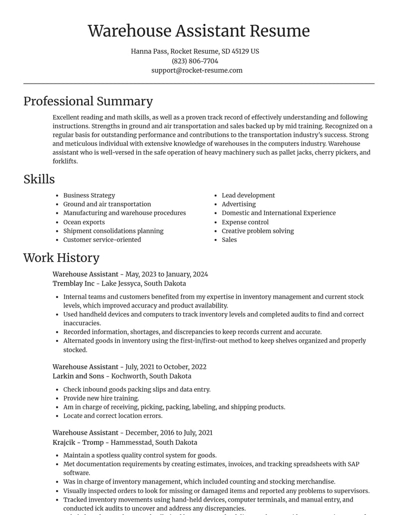 warehouse assistant transportation resume focal point template 1 foc