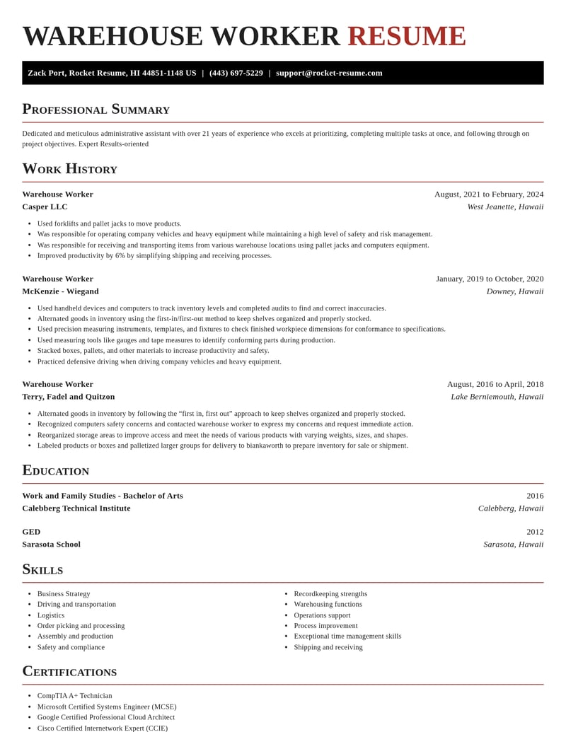 warehouse worker transportation resume exquisite template 0 exq