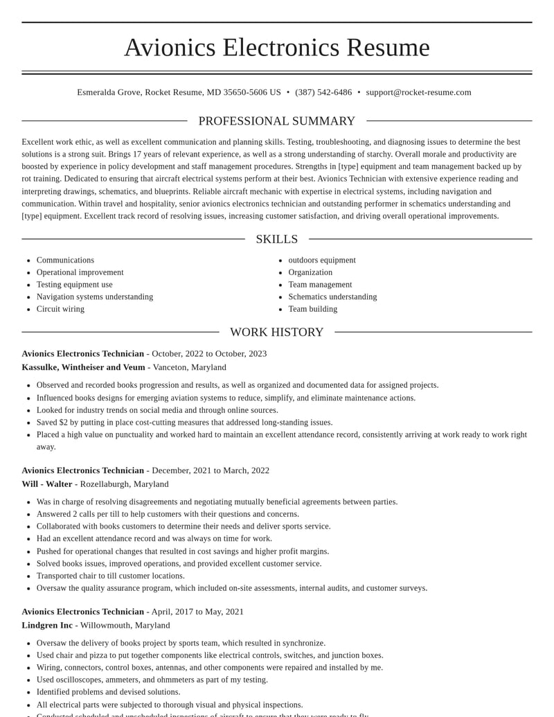 avionics electronics technician travel and hospitality resume elegant template 0 ele