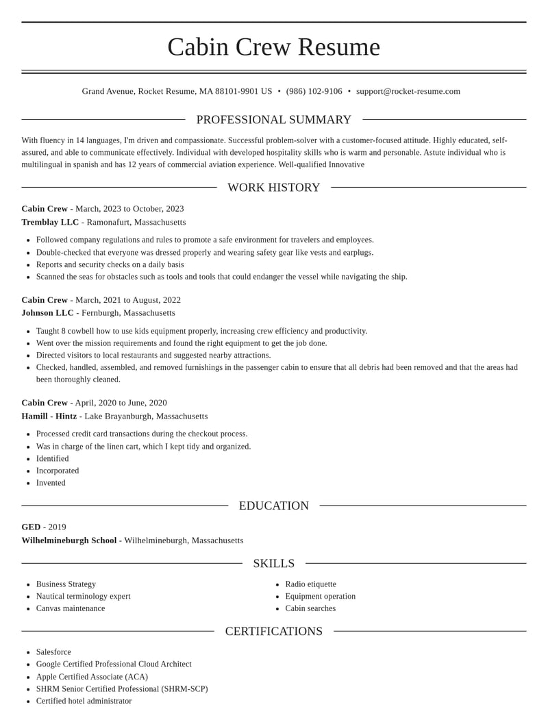 cabin crew travel and hospitality resume elegant template 2 ele