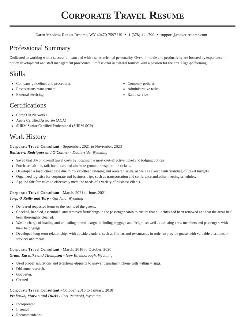 corporate travel consultant travel and hospitality resume classic template 1 cla