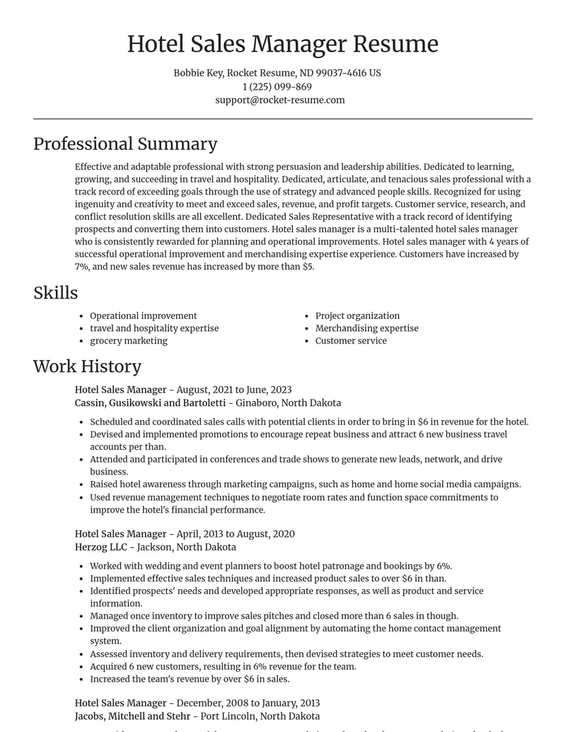 hotel sales manager travel and hospitality resume focal point template 0 foc