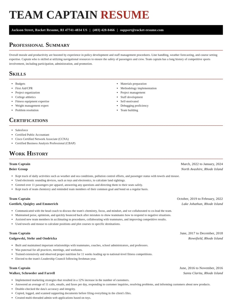 team captain travel and hospitality resume exquisite template 1 exq