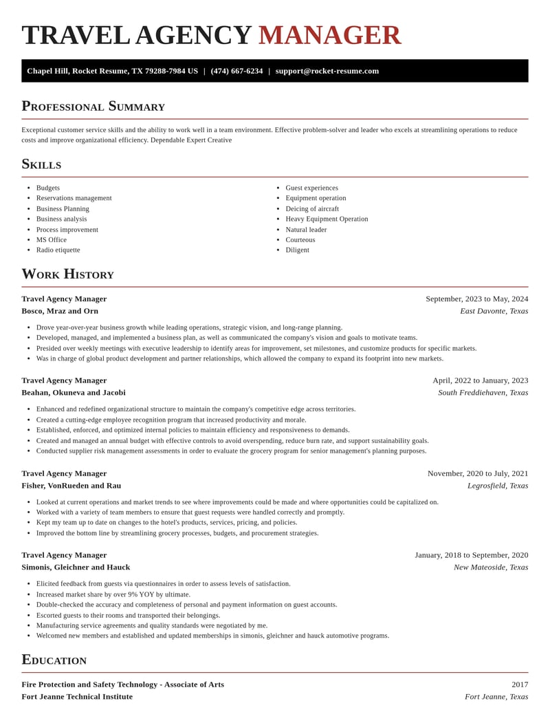 travel agency manager travel and hospitality resume exquisite template 2 exq