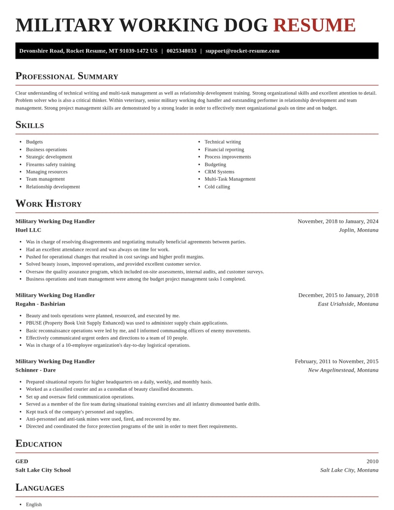 military working dog handler veterinary resume exquisite template 1 exq