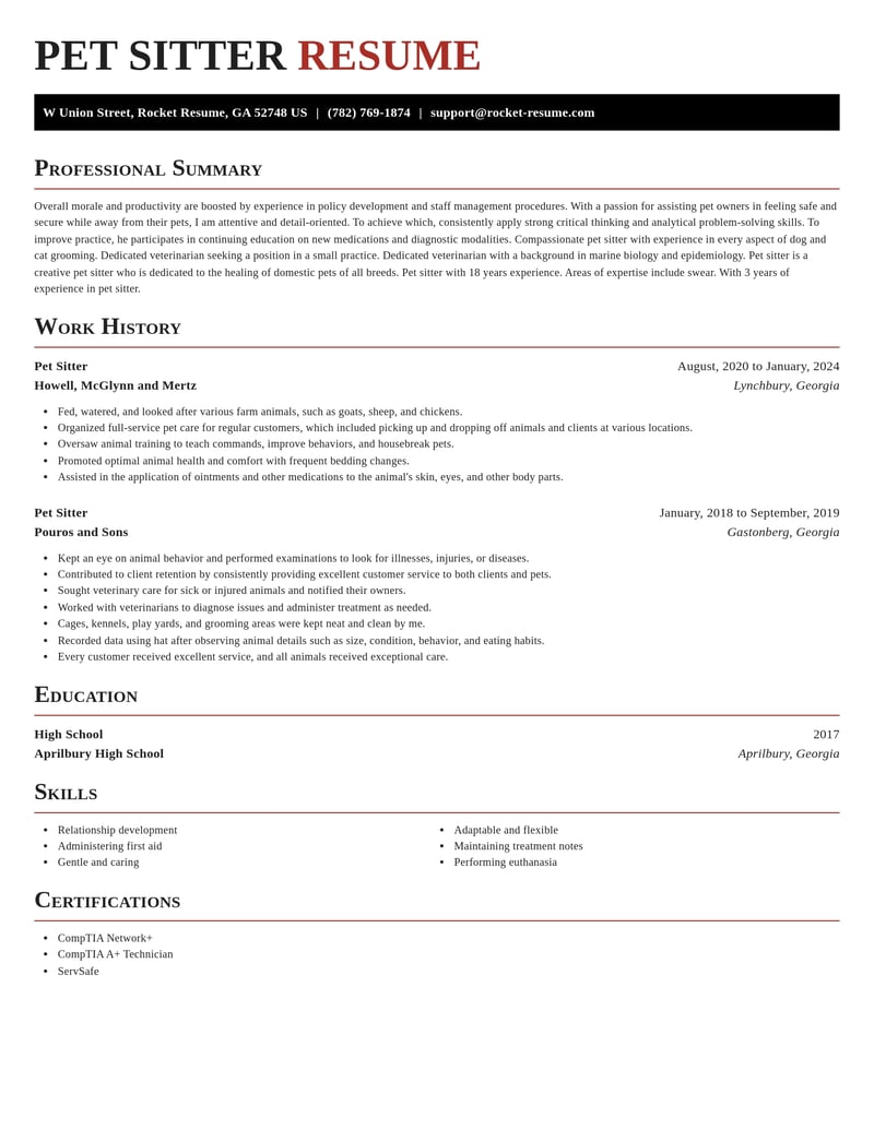 pet sitter veterinary resume exquisite template 2 exq