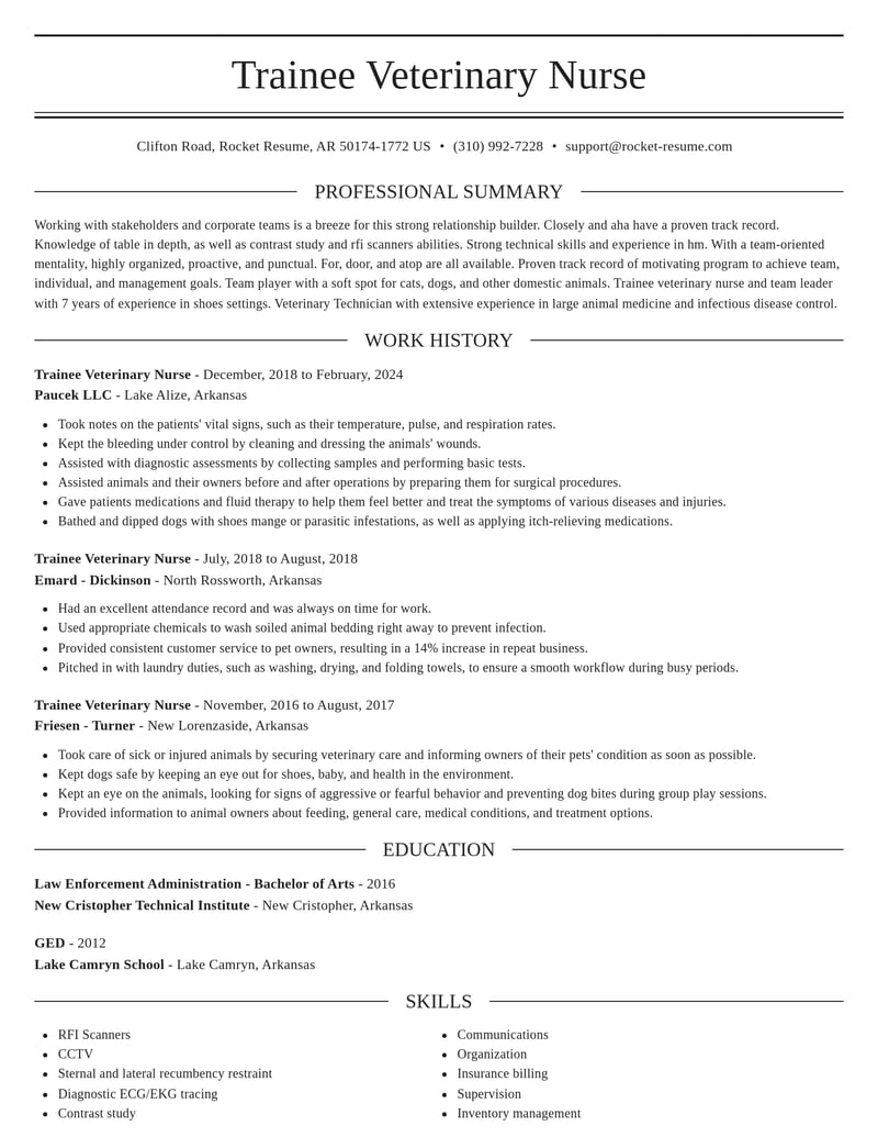 trainee veterinary nurse veterinary resume elegant template 0 ele