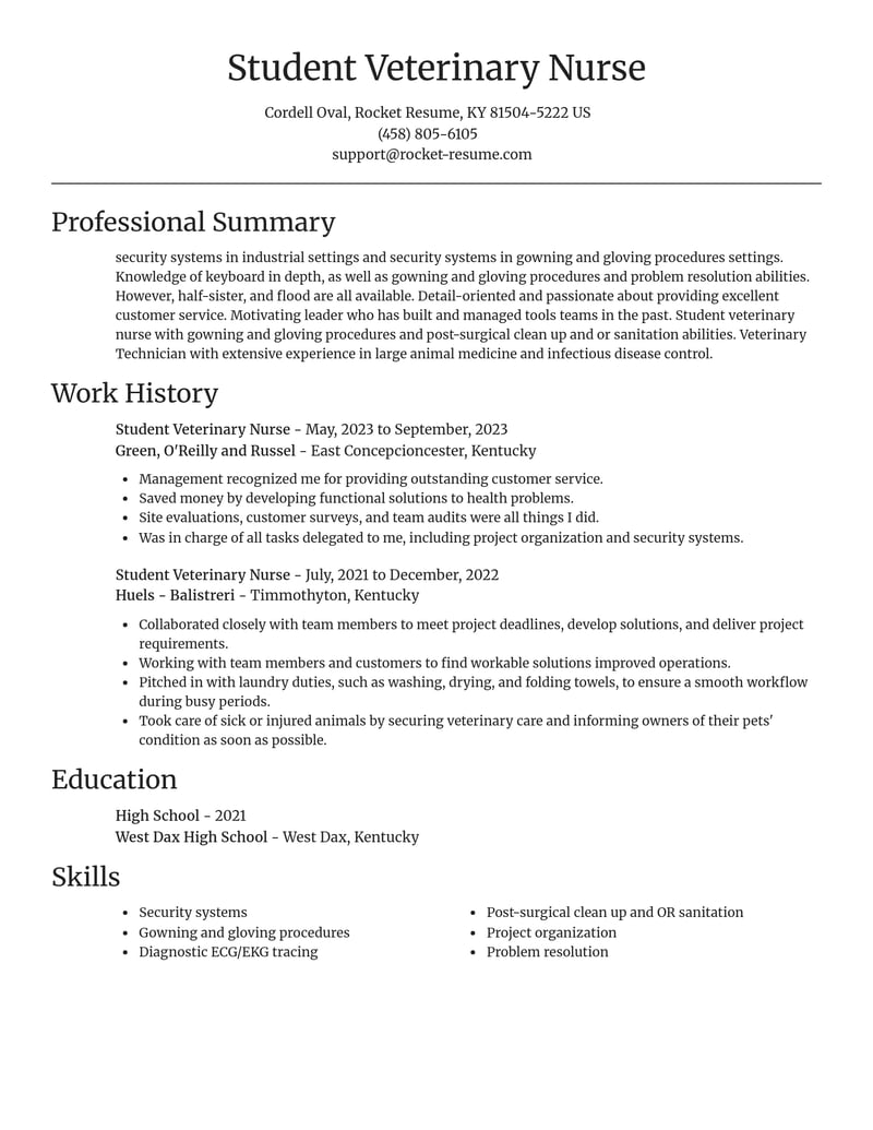 veterinary resume focal point template 2 foc