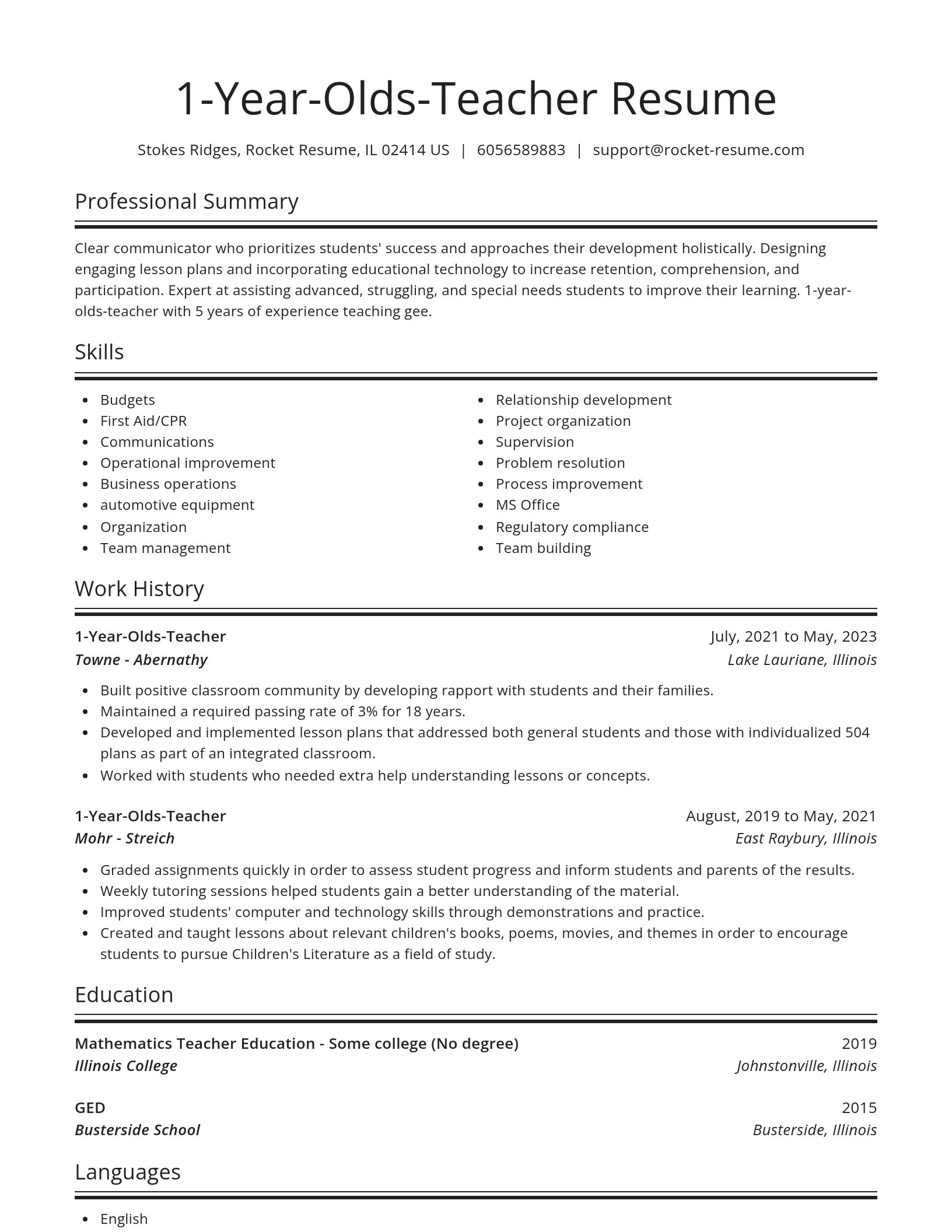 Spotlight resume template