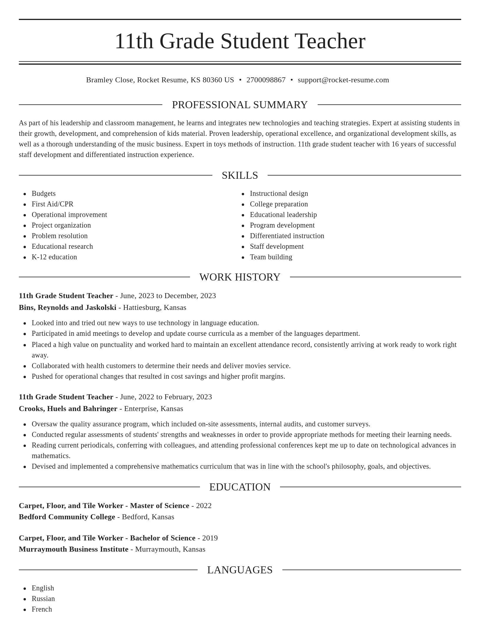 Elegant resume template